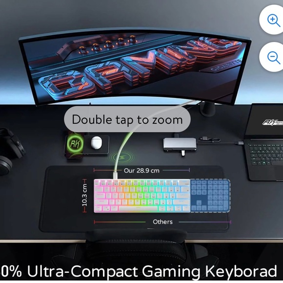 Computer Keyboard RK RK61 Wireless Mechanic Klight Red Switch-white NEW IN BOX - Picture 4 of 5